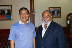 Kamran M. Khozan with  the Governor of South East Sulawesi, Indonesia Mr. Nur Alam, in Indonesia